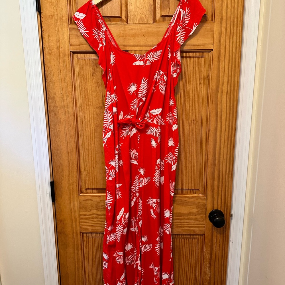 Red Floral Jumpsuit